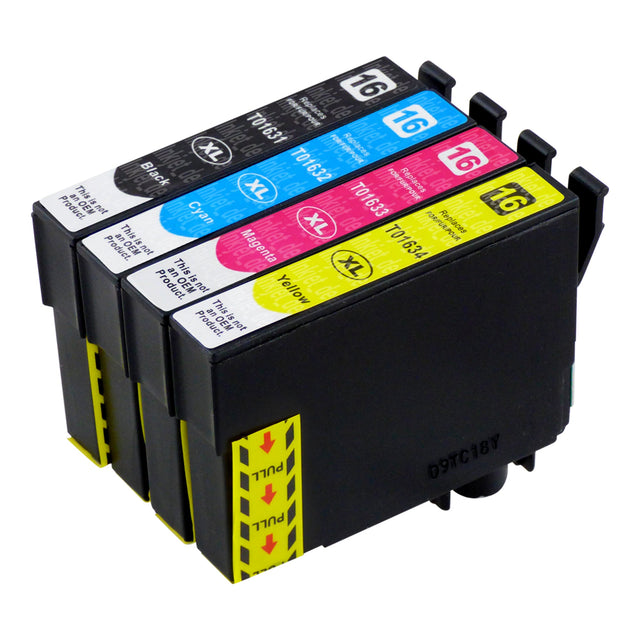 Kompatibel Epson T16XL Druckerpatronen Multipack (1 Schwarz + 3 Farben)