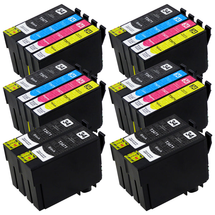Kompatibel Epson T34XL Druckerpatronen Multipack (8 Schwarz + 12 Farben)