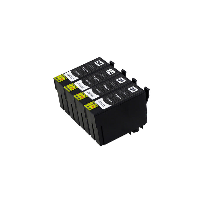 Kompatibel Epson T34XL Druckerpatronen Schwarz (4 Schwarz)
